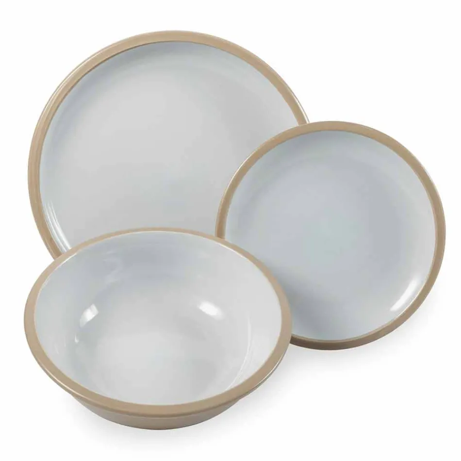 Dinnerware Set Colored Plates Full 18 Pieces Design - Osteria Viadurini