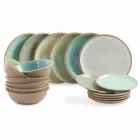 Dinnerware Set Colored Plates Full 18 Pieces Design - Osteria Viadurini