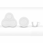 Complete Tea Set Modern Design in White Porcelain 14 Pieces - Telescope Viadurini