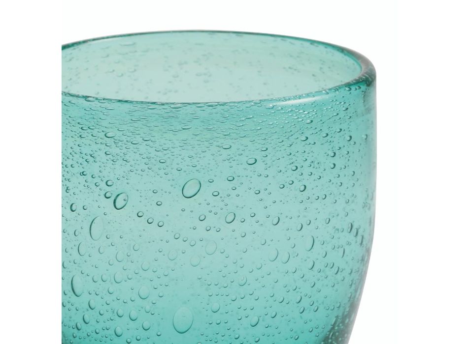 Set of 12 Water Glasses in Colored Blown Glass - Guerrero Viadurini