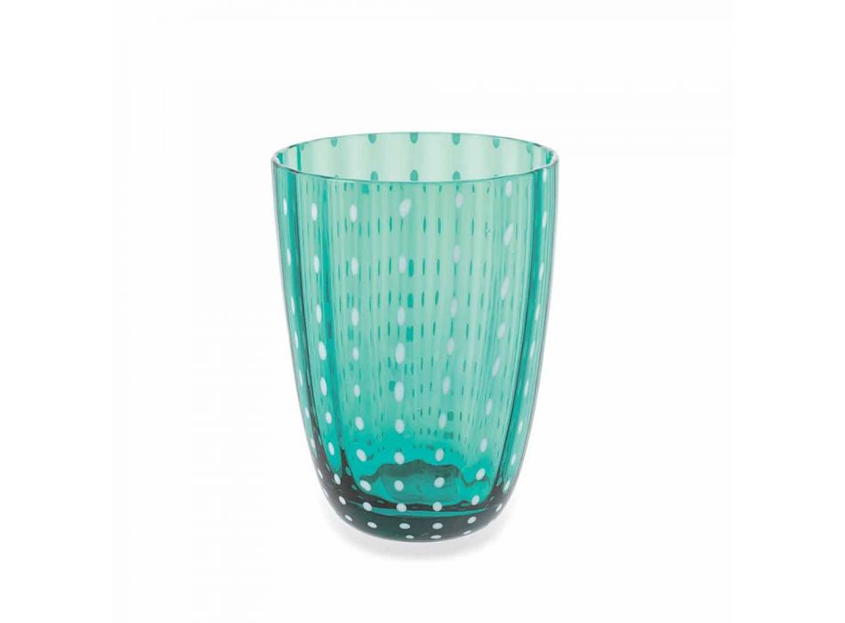 Set of 6 Modern Colored Glass Design Glasses for Water - Botswana Viadurini