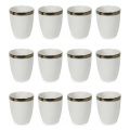 Set of Water Glasses in Colored Stoneware Gold Edge 12 Pieces - Culele