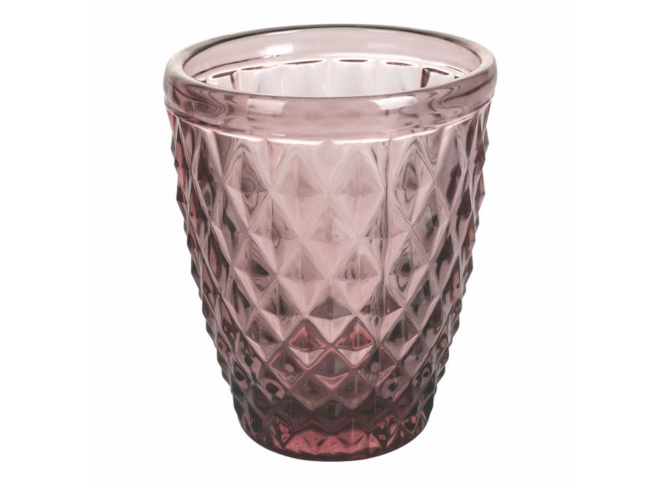 12 Pieces Colored Glass Water Glasses Service - Artemisia Viadurini