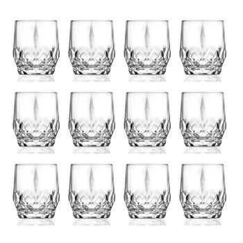 12 Pieces Ecological Crystal Whiskey Glasses Service - Bromeo