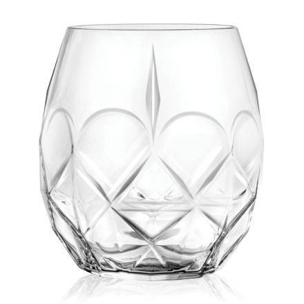 Decorated Ecological Crystal Glasses Service 12 Pieces - Bromeo Viadurini