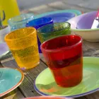 Set of Colored Blown Glass Glasses 12 Pieces of Water - Abruzzo Viadurini