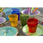 Set of Colored Blown Glass Glasses 12 Pieces of Water - Abruzzo Viadurini