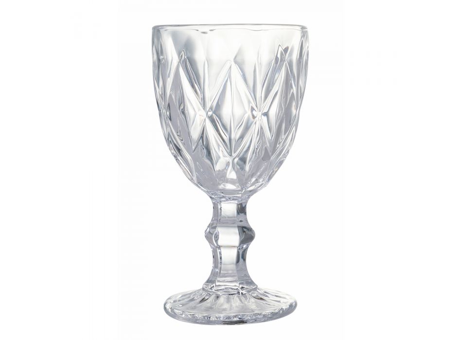 Transparent Glass Goblet Set with 12 Pieces Decorations - Renaissance Viadurini