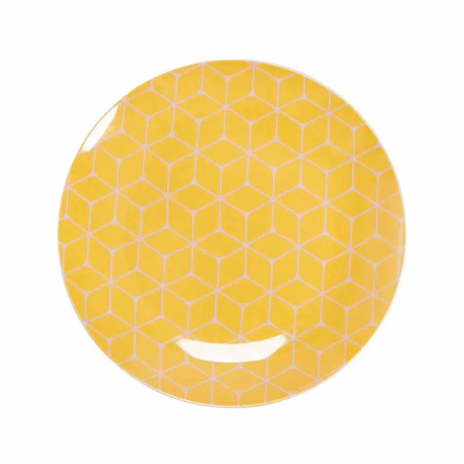 18 Piece Colored Design Porcelain and Gres Dinnerware Service - Tropycale Viadurini