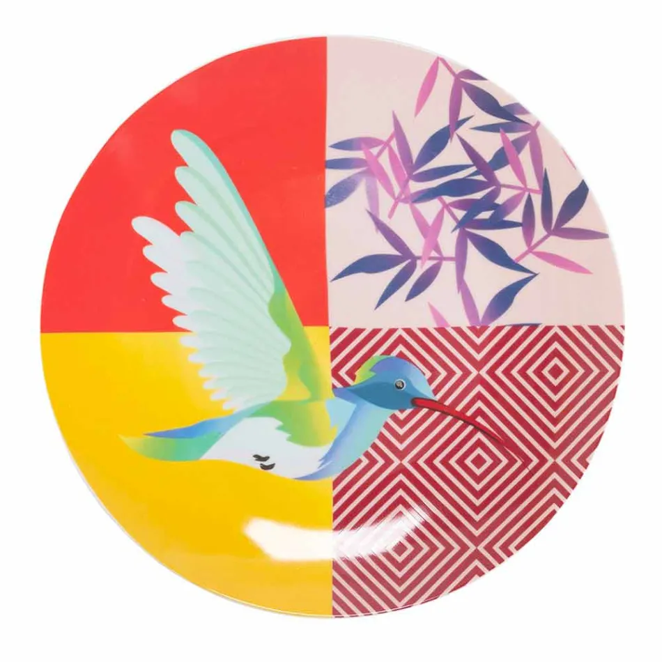 18 Piece Colored Design Porcelain and Gres Dinnerware Service - Tropycale Viadurini