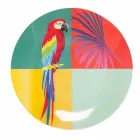 18 Piece Colored Design Porcelain and Gres Dinnerware Service - Tropycale Viadurini