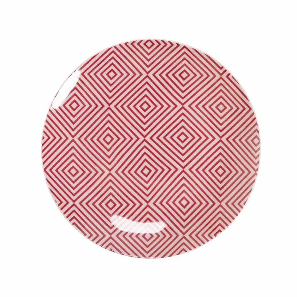 18 Piece Colored Design Porcelain and Gres Dinnerware Service - Tropycale Viadurini