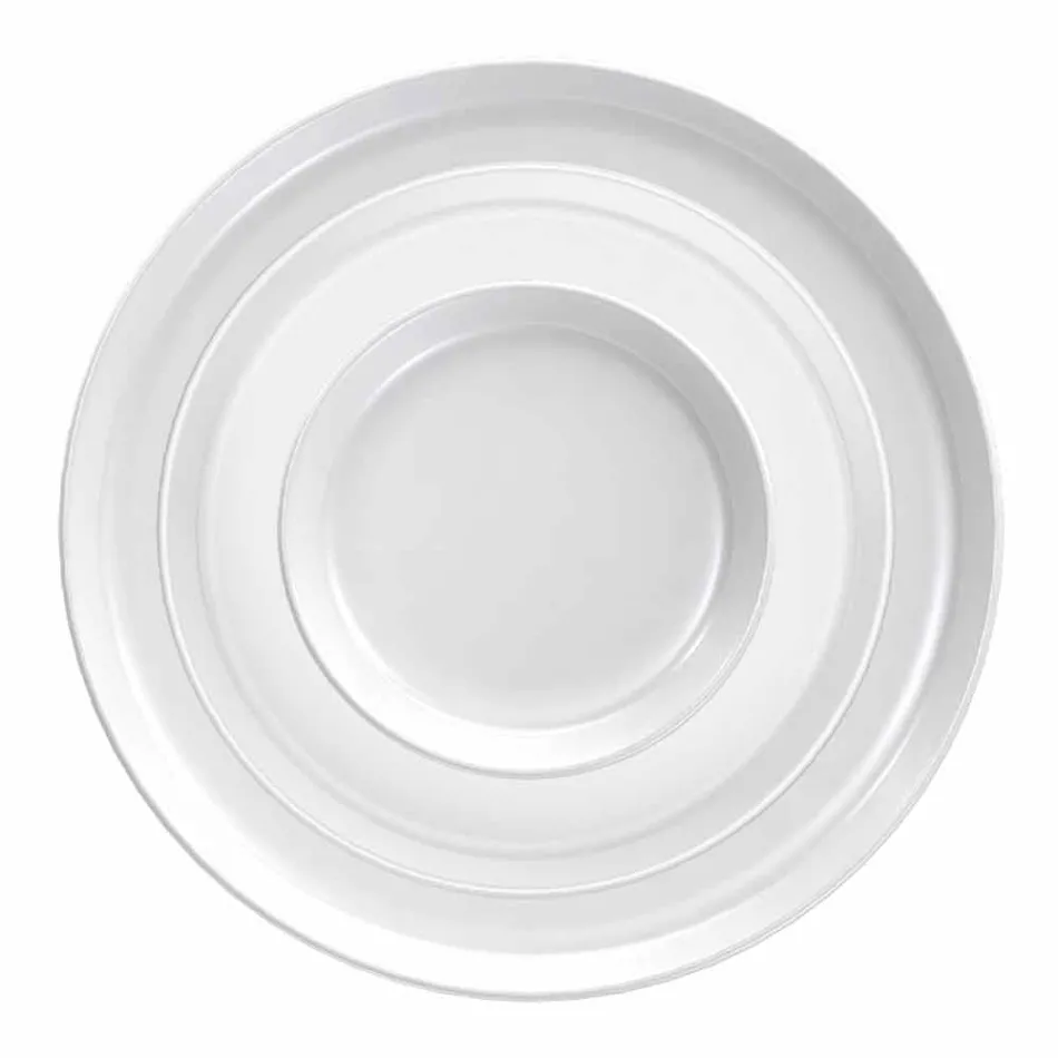 White Modern Design Porcelain Dinner Plate Set 24 Pieces - Arctic Viadurini