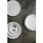 White Modern Design Porcelain Dinner Plate Set 24 Pieces - Arctic Viadurini