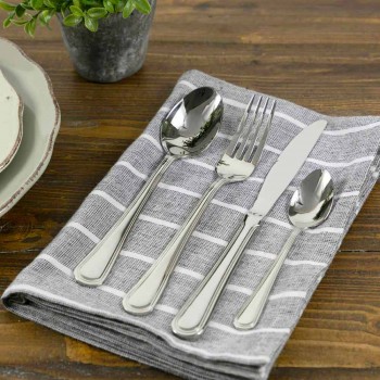 24-Piece Cutlery Set in Classic / Modern Design Steel - Eyelet
