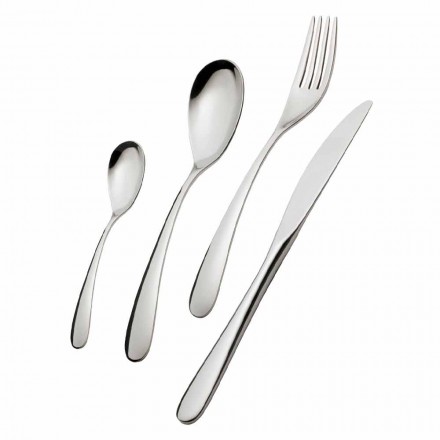 Stainless Steel Cutlery Set Complete with Design 24 Pieces - Hamtaro Viadurini