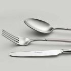 24 Pieces Polished Steel Cutlery Set with Sandblasted Handle - Jingle Viadurini