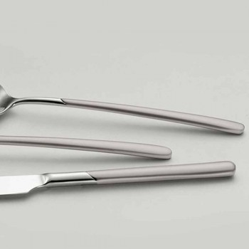 24 Pieces Polished Steel Cutlery Set with Sandblasted Handle - Jingle
