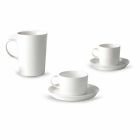 Coffee, Tea and Breakfast Cup Service 30 Pieces in White Porcelain - Egle Viadurini