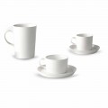 Coffee, Tea and Breakfast Cup Service 30 Pieces in White Porcelain - Egle