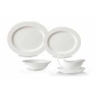 4-Piece Serving Plates Set in White Designer Porcelain - Samantha Viadurini