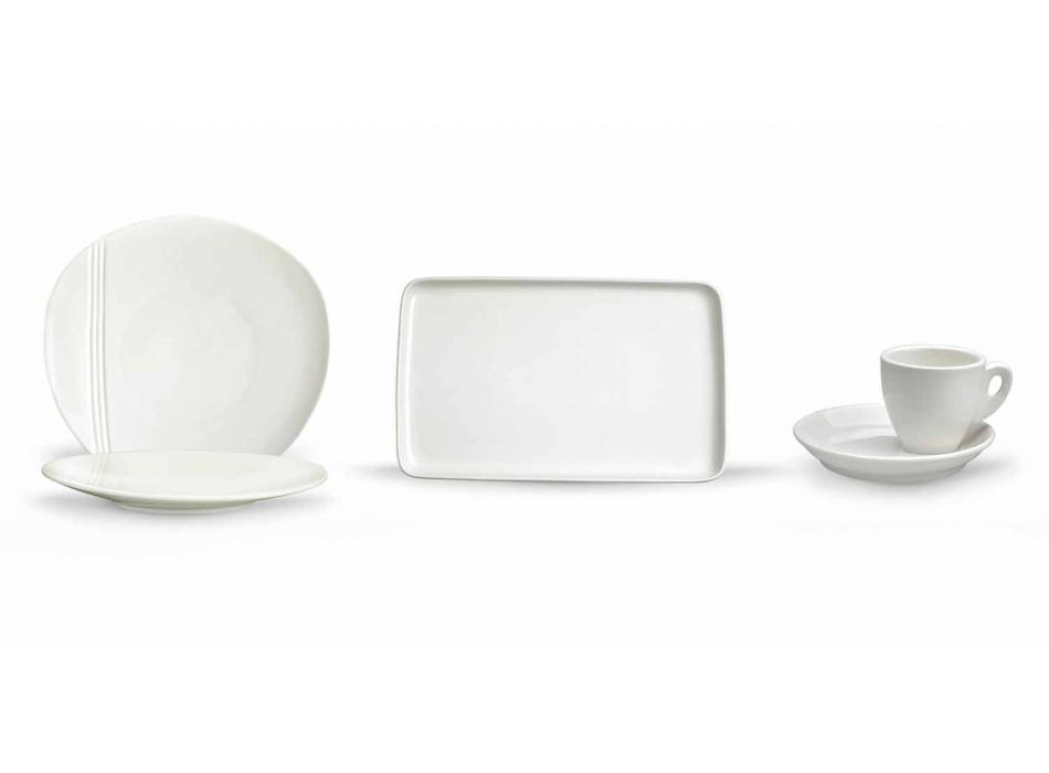 Modern Porcelain Aperitif Dishes Set 36 Pieces - Nalah Viadurini