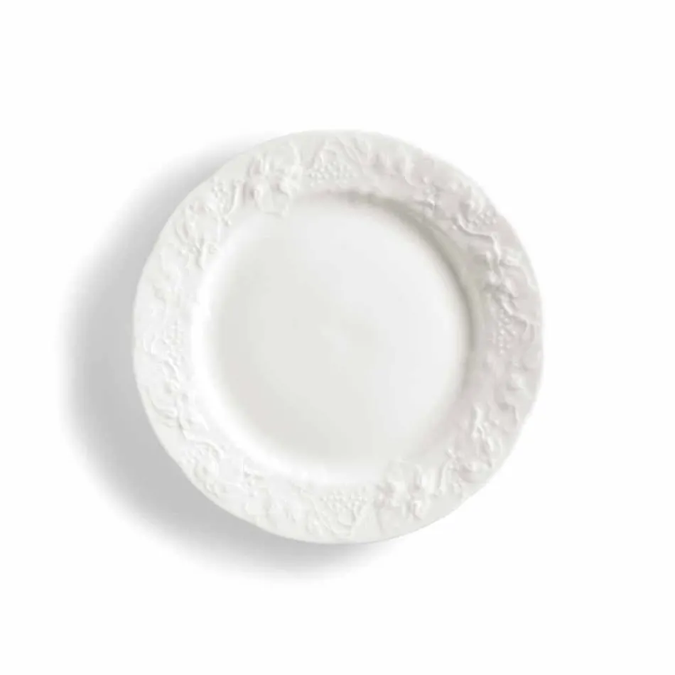 Set of 27 Elegant White Porcelain Design Plates - Gimignano Viadurini