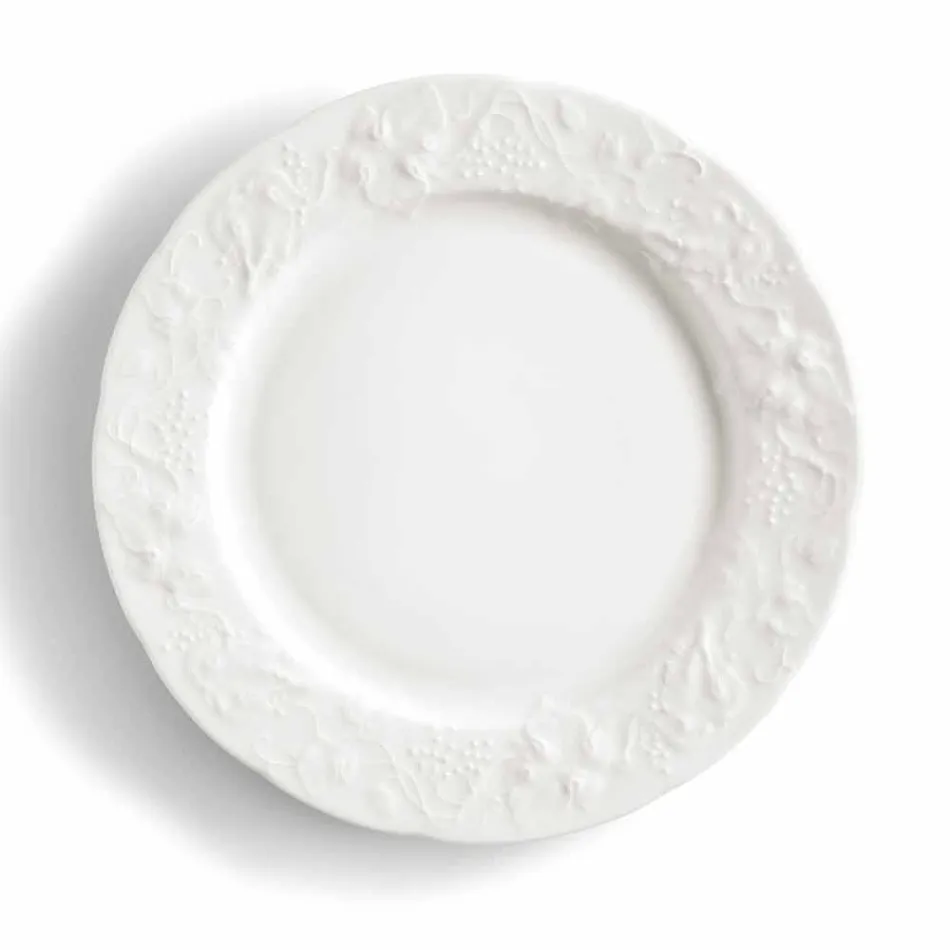 Set of 27 Elegant White Porcelain Design Plates - Gimignano Viadurini