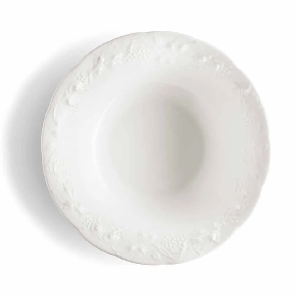 Set of 27 Elegant White Porcelain Design Plates - Gimignano Viadurini