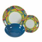 Ethnic Colored Porcelain and Stoneware Table Dishes Service 18 Pieces - Ibizia Viadurini