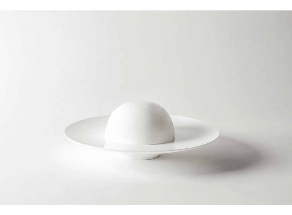 Dinnerware Set with Luxury Design Cloche in White Porcelain 8 Pieces - Flavia Viadurini
