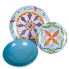18-piece dinner service in colored stoneware and porcelain - Entre Viadurini