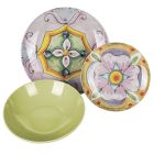 18-piece dinner service in colored stoneware and porcelain - Entre Viadurini