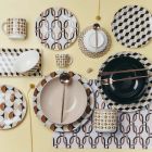 18-piece dinner service in porcelain and stoneware with 3 different types of decorations - Kaum Viadurini