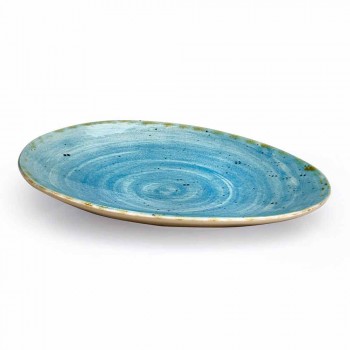 12 Pieces Appetizer Plates Service in Colored Stoneware of Modern Design - Simba