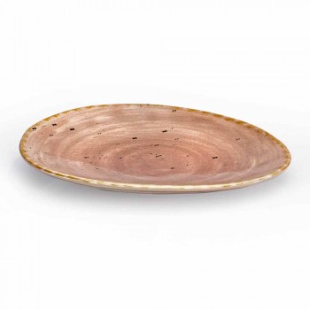 12 Pieces Appetizer Plates Service in Colored Stoneware of Modern Design - Simba