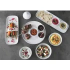 Modern Design Porcelain Aperitif Plates Set 8 Pieces - Galatino Viadurini