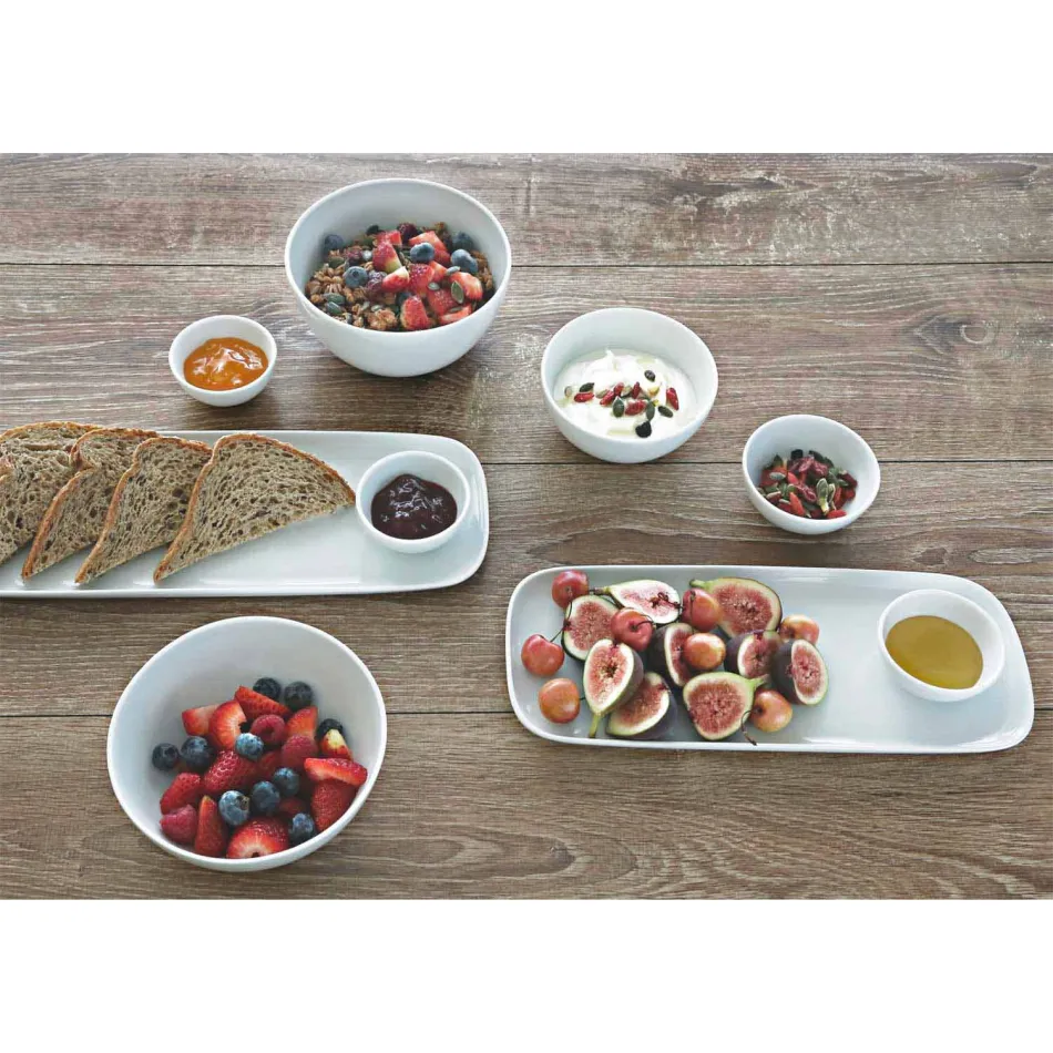 Modern Design Porcelain Aperitif Plates Set 8 Pieces - Galatino Viadurini