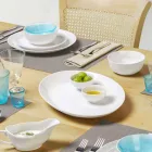 Serving Dishes 3 Pieces Modern Design in White Porcelain - Malaga Viadurini