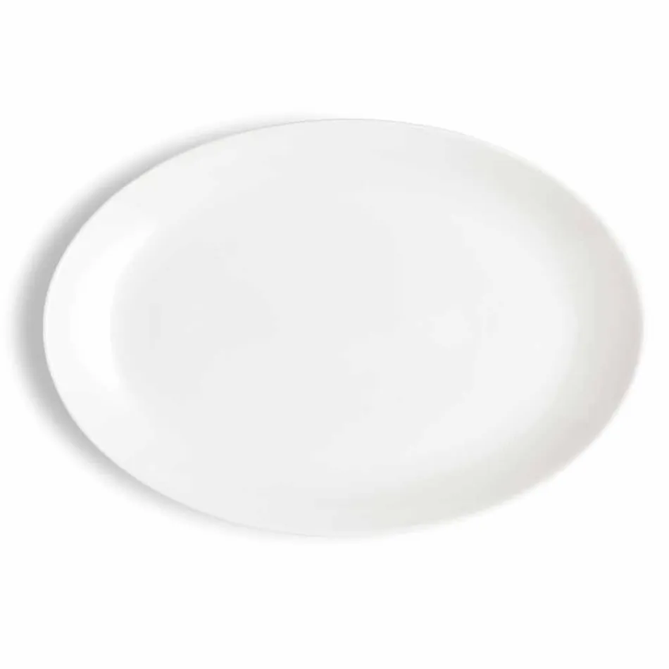 Serving Dishes 3 Pieces Modern Design in White Porcelain - Malaga Viadurini