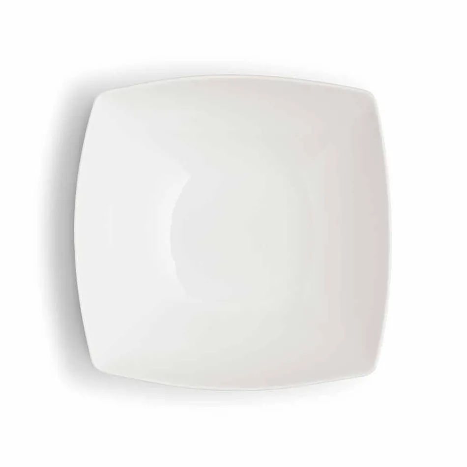 Serving Dishes 3 Pieces Modern Design in White Porcelain - Malaga Viadurini