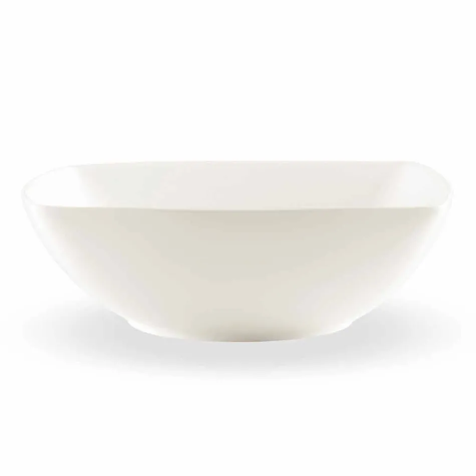 Serving Dishes 3 Pieces Modern Design in White Porcelain - Malaga Viadurini