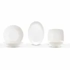 Serving Dishes 3 Pieces Modern Design in White Porcelain - Malaga Viadurini