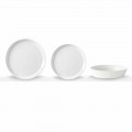 Elegant Design White Porcelain 18-Piece Dinner Plate Set - Egle