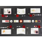 White Porcelain Modern Dinner Plates Set 25 Pieces - Basal Viadurini