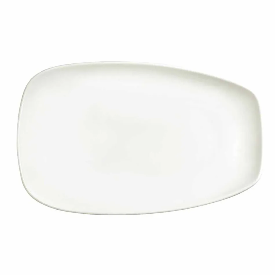 White Porcelain Dinner or Serving Dishes Service - Nalah Viadurini