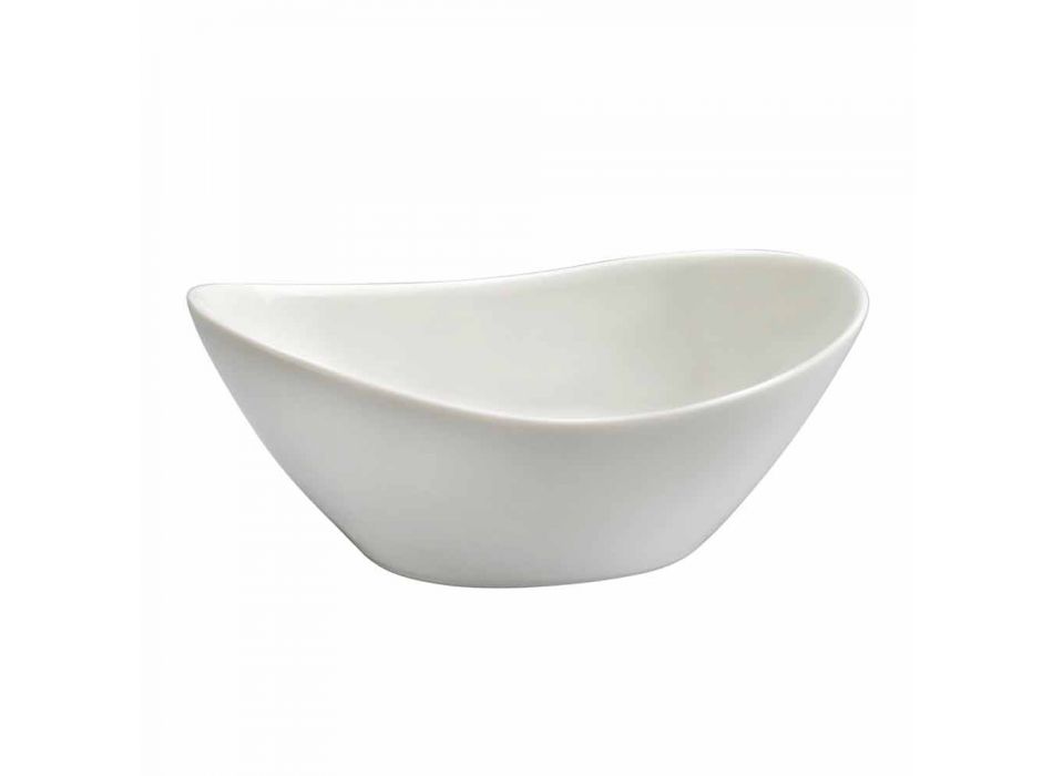 White Porcelain Dinner or Serving Dishes Service - Nalah Viadurini