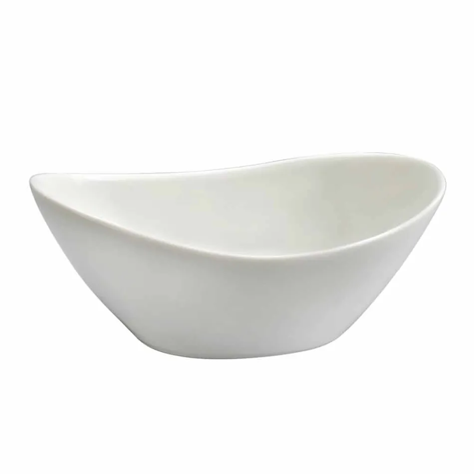 White Porcelain Dinner or Serving Dishes Service - Nalah Viadurini