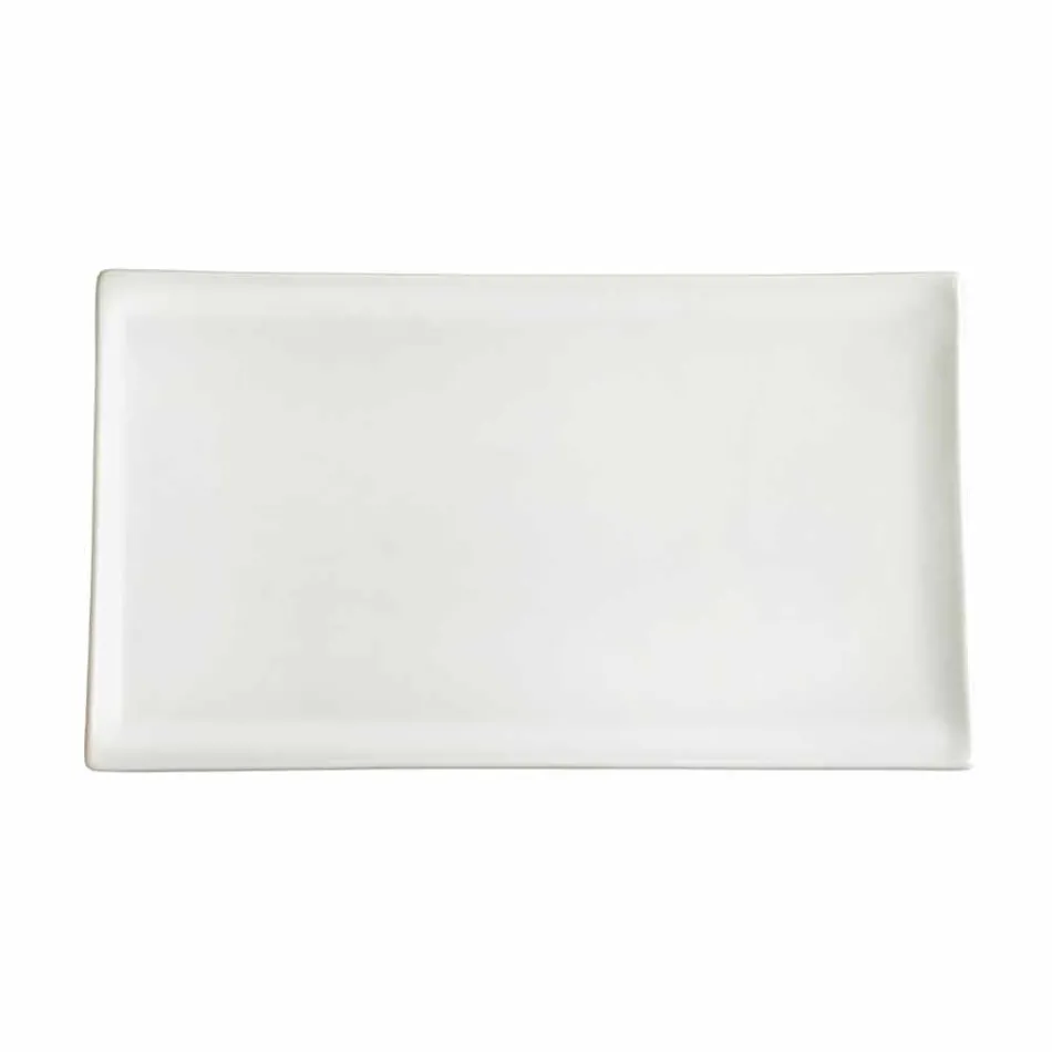 White Porcelain Dinner or Serving Dishes Service - Nalah Viadurini