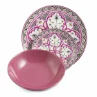Ethnic Dishes Service in Porcelain and Colored and Modern Stoneware 18 Pieces - Fez Viadurini